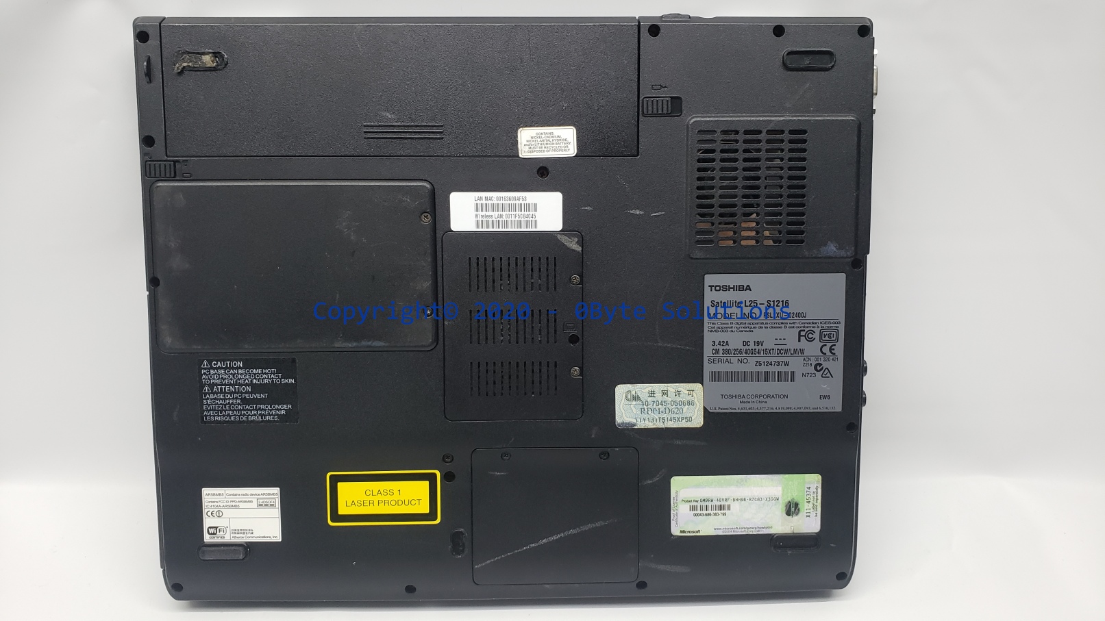 VINTAGE Toshiba Satellite L25-S1216 (PSL2XU-02400J) Notebook with CPU & RAM