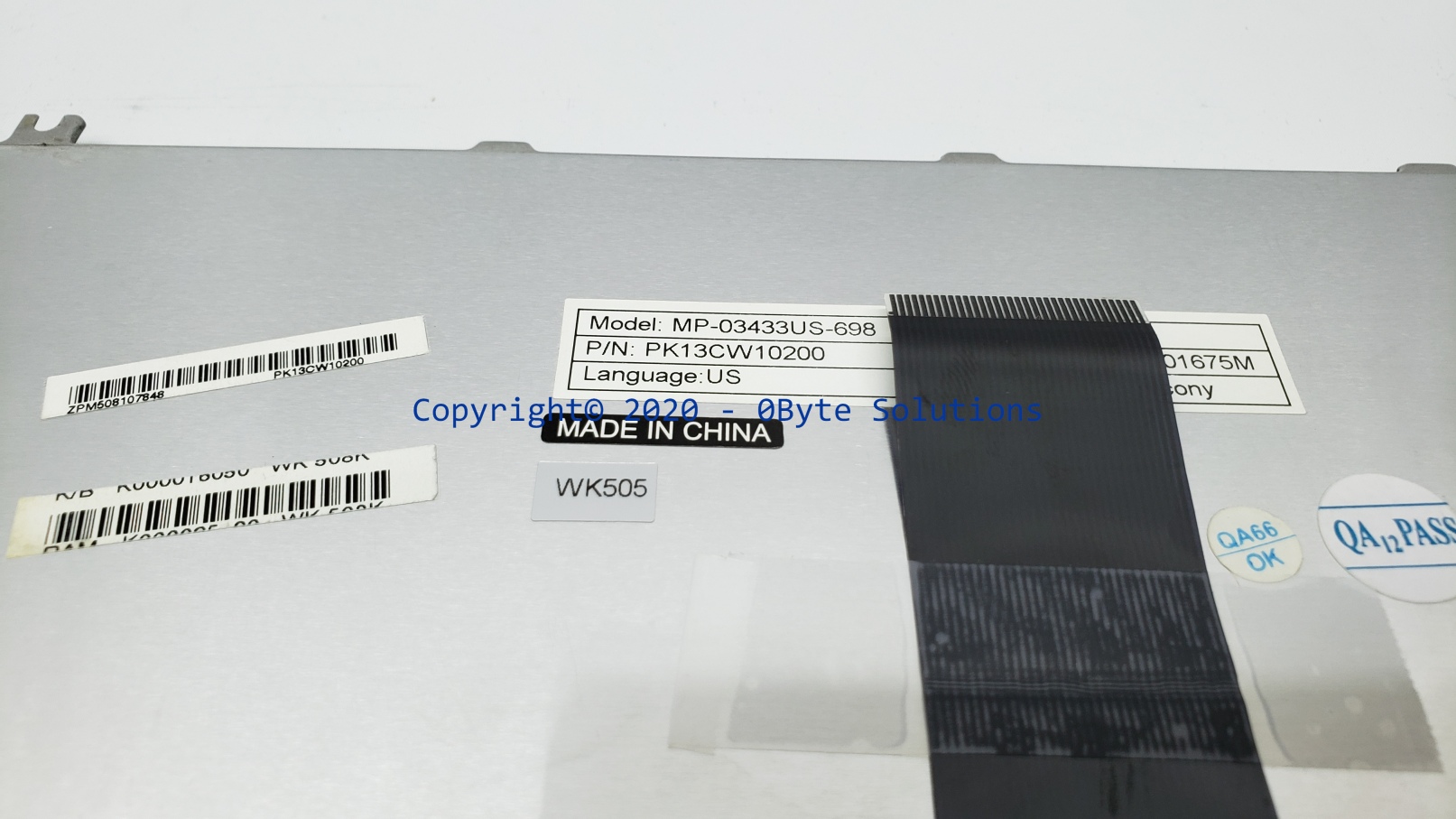 Toshiba/Chicony K000025490/MP-03433US-698/PK13CW10200 Notebook Keyboard