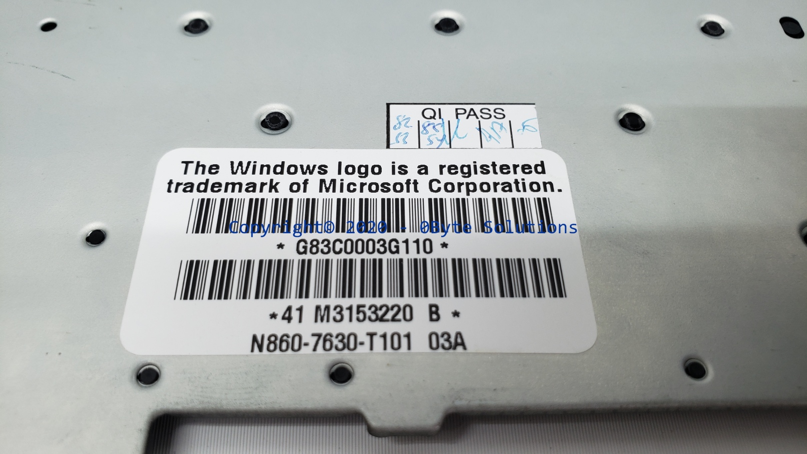 Toshiba G83C0003G110/N860-7630-T101 Notebook Keyboard