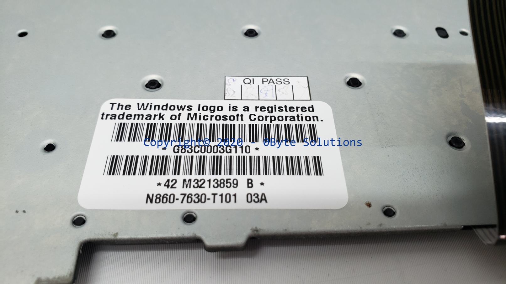 Toshiba G83C0003G110/N860-7630-T101 Notebook Keyboard