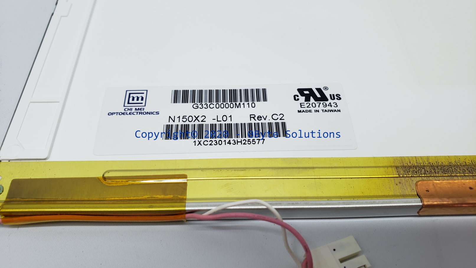 Toshiba/Chi Mei G33C0000M110/N150X2-L01 Rev.C2 315mm x 240mm (15.0