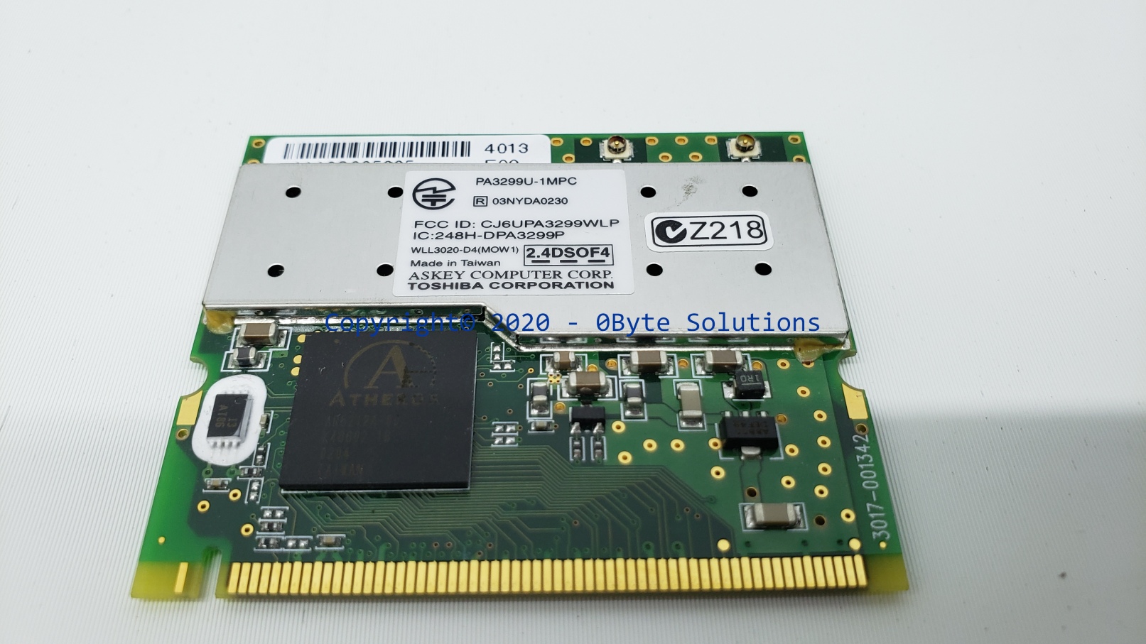 Toshiba/Askey G86C0000T510/PA3299U-1MPC/WLL3020-D4 Mini PCI WiFi Board