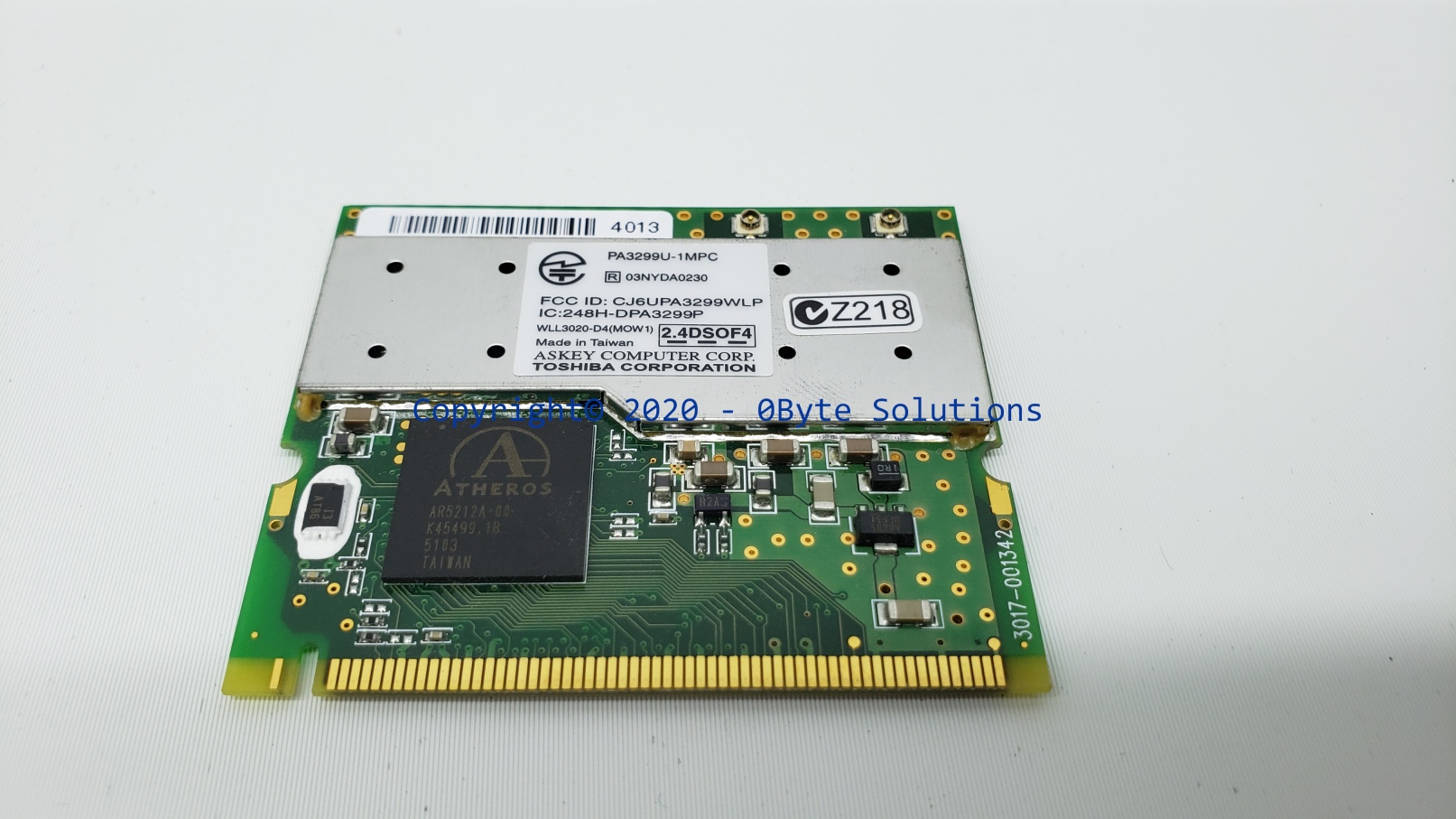 Toshiba/Askey G86C0000T510/PA3299U-1MPC/WLL3020-D4 Mini PCI WiFi Board