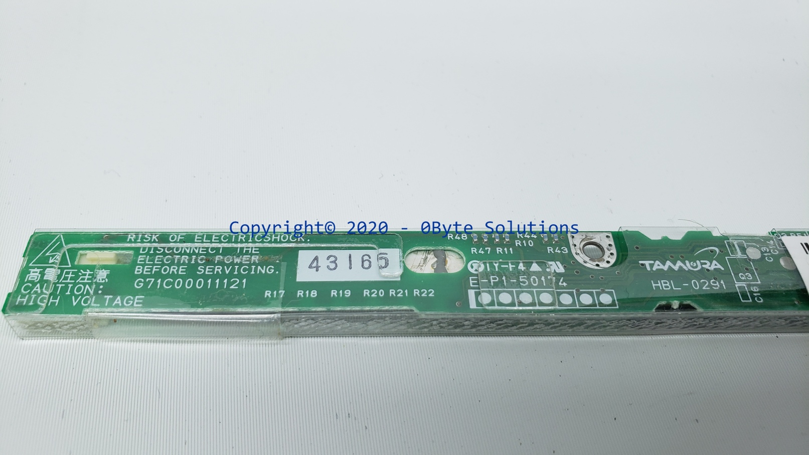 Toshiba/Tamura G71C00011121/HBL-0291 LCD Inverter Board