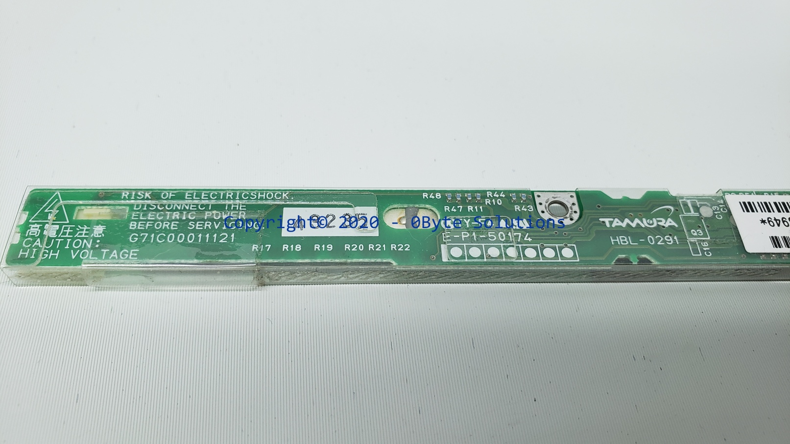 Toshiba/Tamura G71C00011121/HBL-0291 LCD Inverter Board