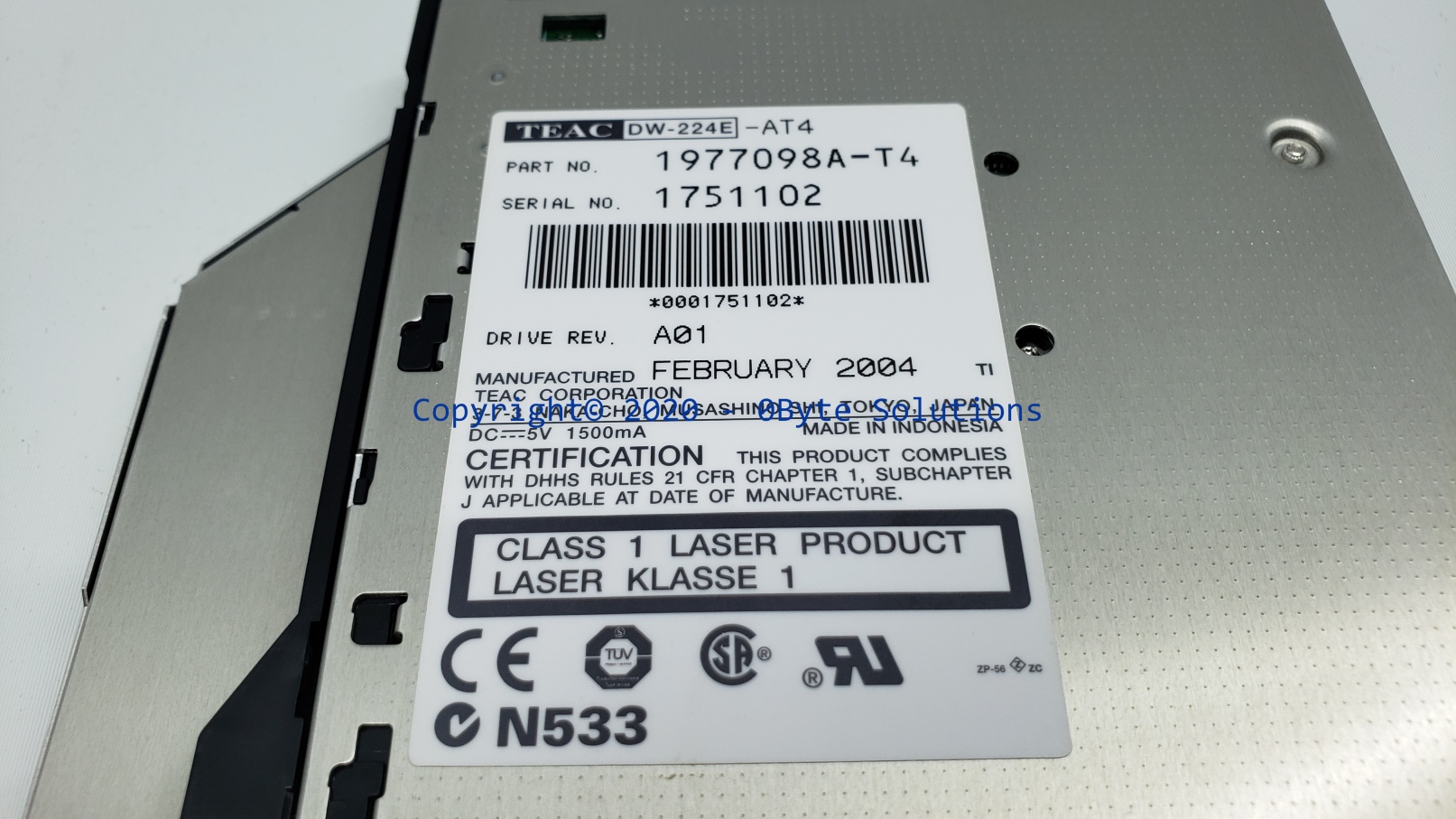 Toshiba/Teac G8CC0001D810/DW-224E (1977098A-T4) CD/DVD Optical Drive