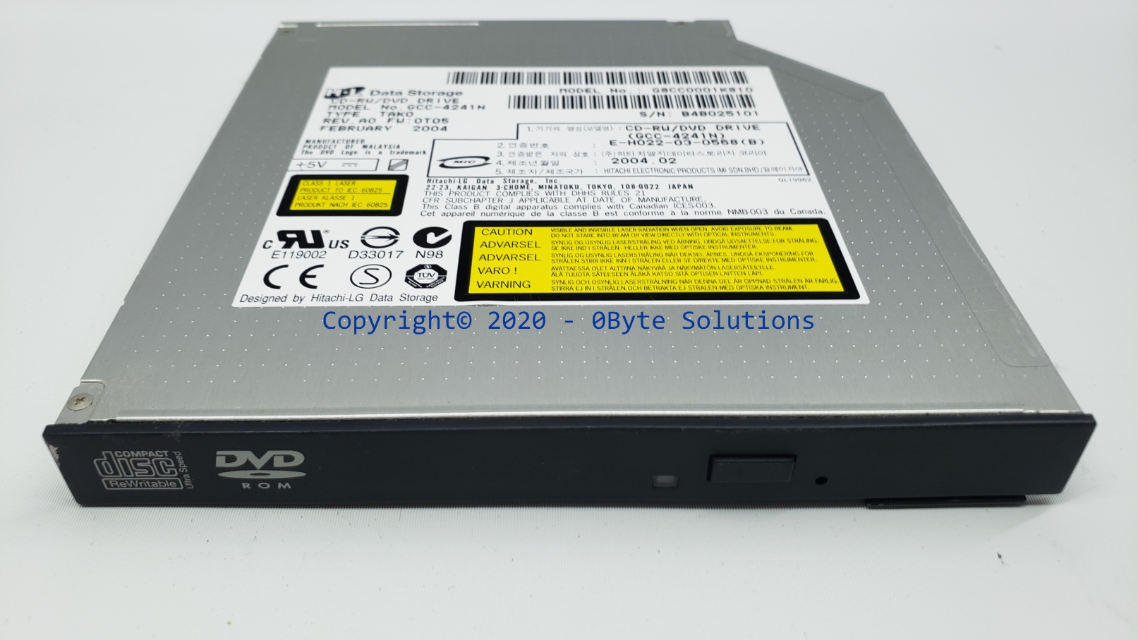 Toshiba/Hitachi LG G8CC0001K810/GCC-4241N (TAK0) CD/DVD Optical Drive