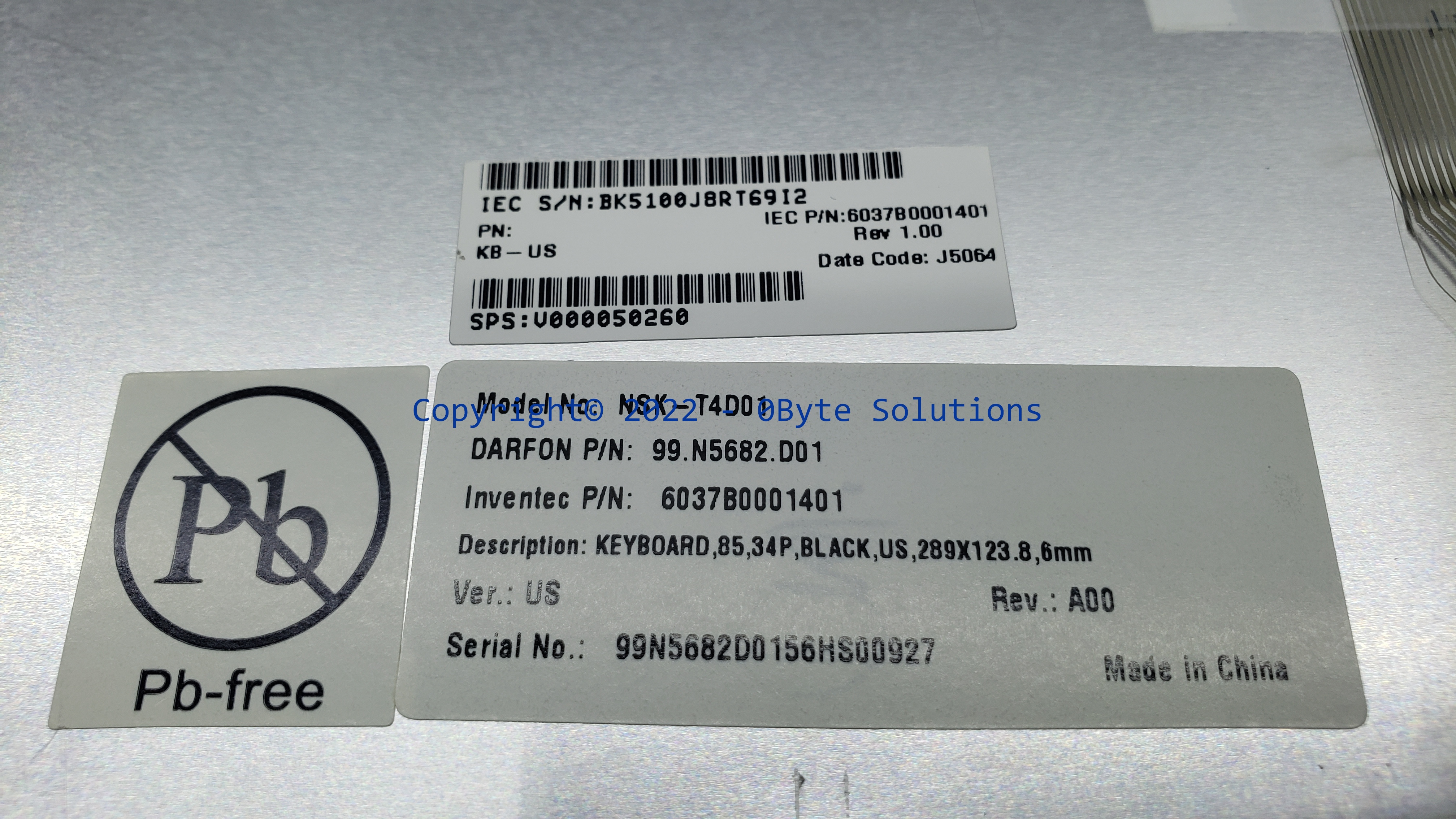 Toshiba NSK-T4D01 Notebook Keyboard