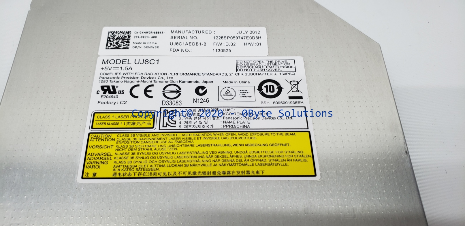 Panasonic UJ8C1 Notebook CD-RW/DVD-RW Drive