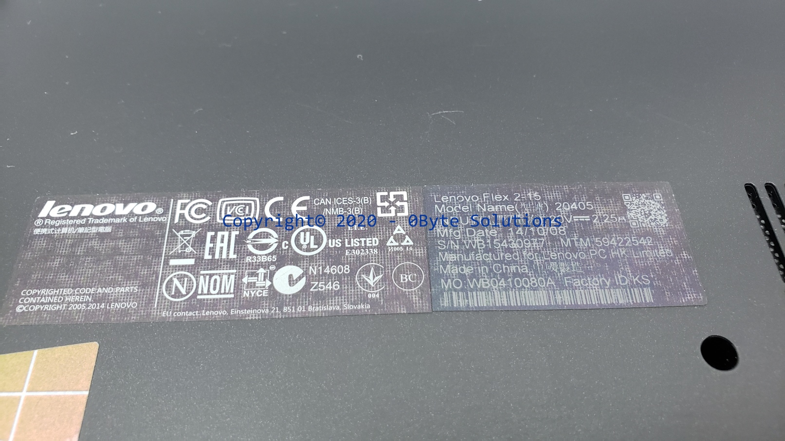 Lenovo 460.00Z0Z.0003/5CB0F76746 Bottom Case