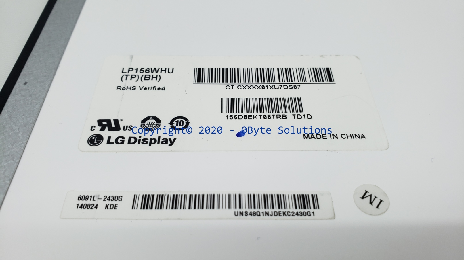 Lenovo/LG LP156WHU(TP)(BH) [TOUCH VERSION] 359mm x 252mm (15.6